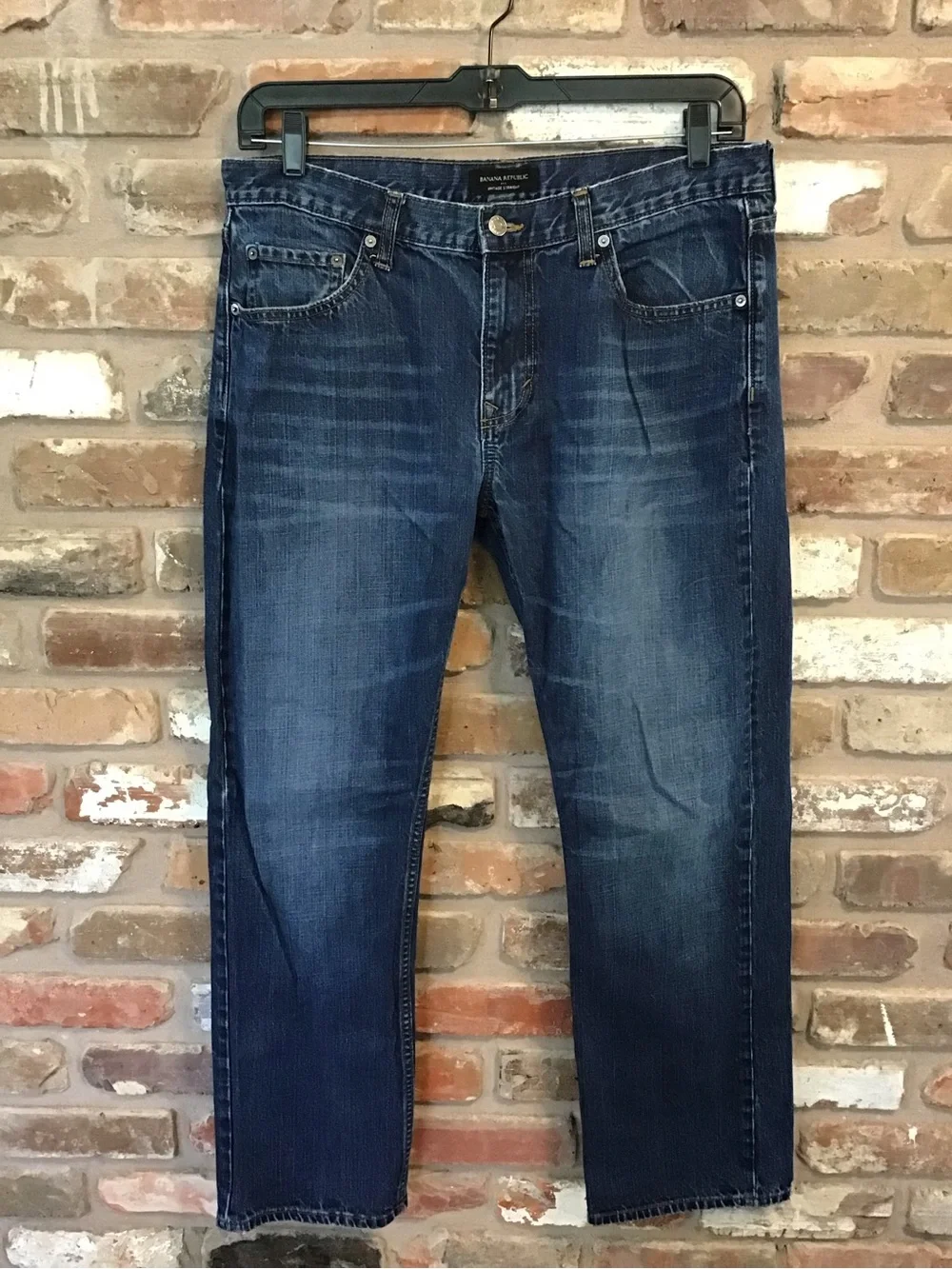 Banana Republic Men's Dark Blue Vintage Straight Jeans 35X32